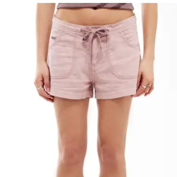 BDG Urban Outfitters Women's Linen Drawstring Shorts Pink Large NWT - Picture 1 of 8